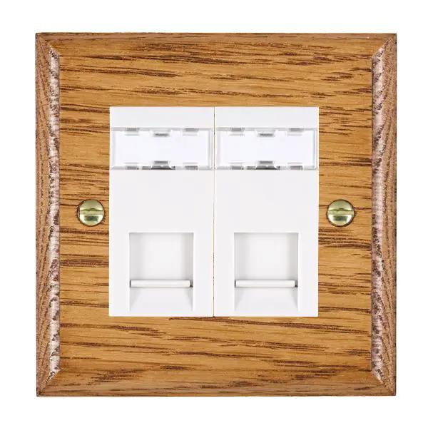Wood Ovo M/O 2g RJ45 CAT5E Unshield WH