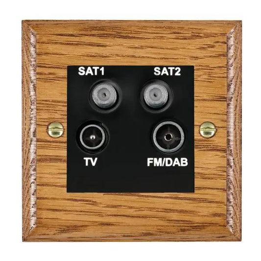 Wood Ovo M/O Non-Isolated TV+FM+2XSAT BL
