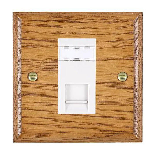 Wood Ovo M/O 1g RJ45 CAT5E Unshield WH