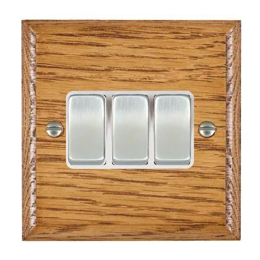 Wood Ovo M/O 3g 10AX 2 Way Rkr SC/WH