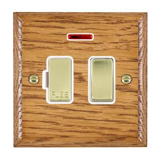 Wood Ovo M/O 13A DP Fused Spur+N PB/WH