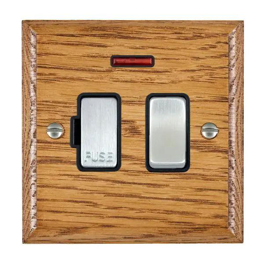 Wood Ovo M/O 13A DP Fused Spur+N SC/BL