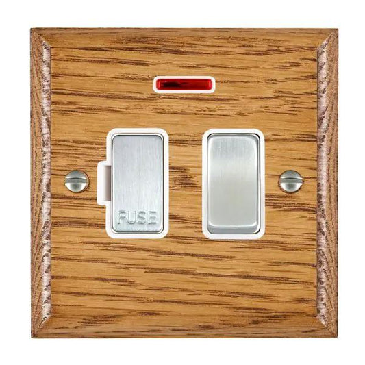 Wood Ovo M/O 13A DP Fused Spur+N SC/WH