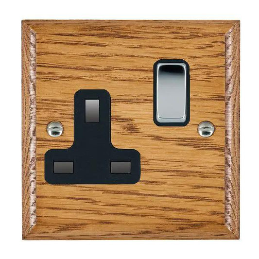 Wood Ovo M/O 1g 13A DP Swt Skt BC/BL