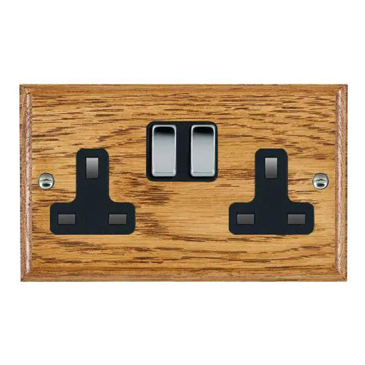Wood Ovo M/O 2g 13A DP Swt Skt BC/BL