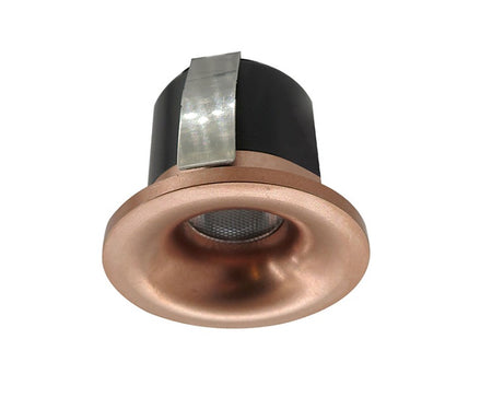 Recessed LED downlight with copper trim, modern ceiling lighting fixture
