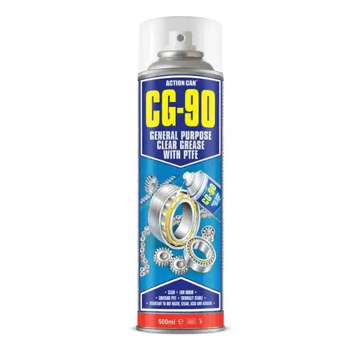 aerosals Action Can CG90 General Purpose Clear Grease with PTFE 500ml - aerosals Action Can CG90 General Purpose Clear Grease with PTFE 500ml