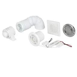 fans with light Airflow 100mm 4" Axial In-Duct Showerlight Fan Kit with Timer - fans with light Airflow 100mm 4" Axial In-Duct Showerlight Fan Kit with Timer