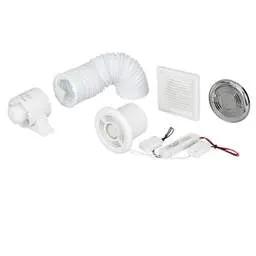 fans with light Airflow 100mm 4" Axial In-Duct Showerlight Fan Kit - fans with light Airflow 100mm 4" Axial In-Duct Showerlight Fan Kit