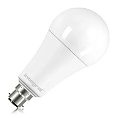 Frosted LED light bulb with B22 bayonet cap, non-dimmable classic globe design
