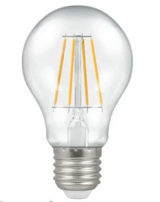 LED filament dimmable light bulb with E27 screw base, clear glass, 2700K warm white