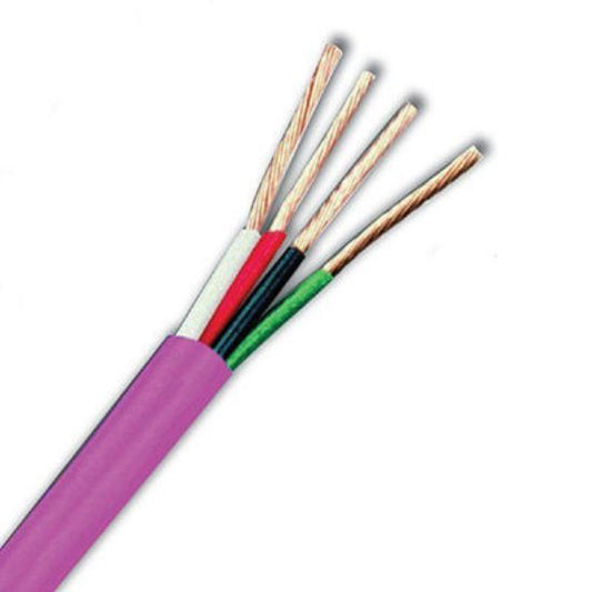 Pink 4 core speaker cable with exposed copper wires for electrical wiring