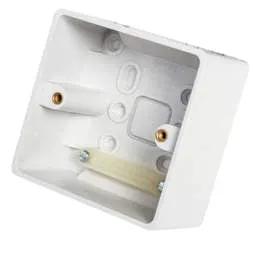 PATRESS BOX BG 1 Gang 50mm Pattress Back Box White - PATRESS BOX BG 1 Gang 50mm Pattress Back Box White