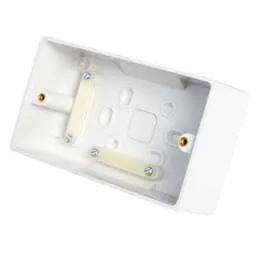 PATRESS BOX BG 2 Gang 50mm Pattress Back Box White - PATRESS BOX BG 2 Gang 50mm Pattress Back Box White