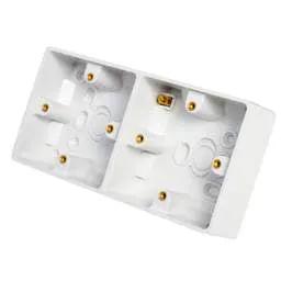 PATRESS BOX BG 2 Gang 37mm Pattress Back Box White - PATRESS BOX BG 2 Gang 37mm Pattress Back Box White
