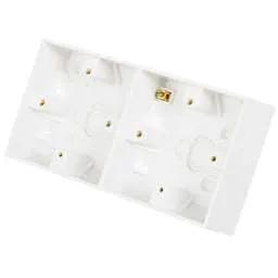 bg square edge BG 37mm Dual Pattress Back Box White - bg square edge BG 37mm Dual Pattress Back Box White