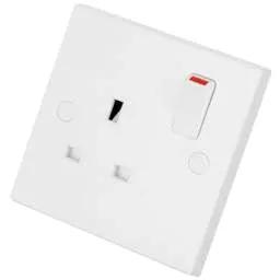 bg square edge BG 900 Series 13A DP 1 Gang Switched Socket White - bg square edge BG 900 Series 13A DP 1 Gang Switched Socket White