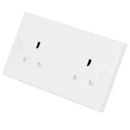 bg square edge BG 900 Series 13A 2 Gang Unswitched Socket White - bg square edge BG 900 Series 13A 2 Gang Unswitched Socket White