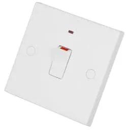 bg square edge BG 900 Series 20A DP Switch with Neon White - bg square edge BG 900 Series 20A DP Switch with Neon White