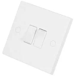 bg square edge BG 900 Series 10A 2 Gang 2 Way Light Switch White - bg square edge BG 900 Series 10A 2 Gang 2 Way Light Switch White