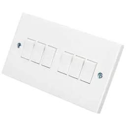 bg square edge BG 900 Series 10A 6 Gang 2 Way Light Switch White - bg square edge BG 900 Series 10A 6 Gang 2 Way Light Switch White