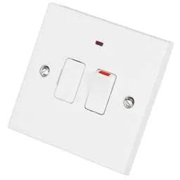 bg square edge BG 900 Series 13A DP Switched Fused Spur with Neon White - bg square edge BG 900 Series 13A DP Switched Fused Spur with Neon White