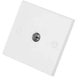 bg square edge BG 900 Series 1 Gang Coaxial Socket White - bg square edge BG 900 Series 1 Gang Coaxial Socket White