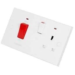 bg square edge BG 900 Series 45A DP Cooker Control Unit with Neon White - bg square edge BG 900 Series 45A DP Cooker Control Unit with Neon White