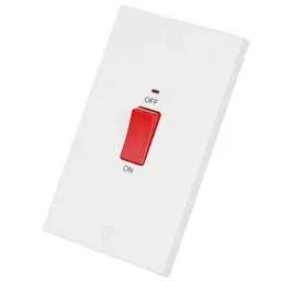 bg square edge BG 45A DP 2 Gang Vertical Switch with Neon White - bg square edge BG 45A DP 2 Gang Vertical Switch with Neon White