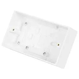 bg square edge BG 2 Gang 45mm Pattress Back Box White - bg square edge BG 2 Gang 45mm Pattress Back Box White