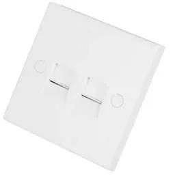 bg square edge BG Nexus 2 Gang Master Telephone Socket White - bg square edge BG Nexus 2 Gang Master Telephone Socket White
