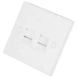 bg square edge BG 900 Series 2 Gang Secondary Telephone Socket White - bg square edge BG 900 Series 2 Gang Secondary Telephone Socket White