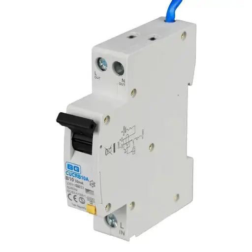 BG 10A 1P+N 1 Module B Curve 6kA 30mA Type A Compact RCBO