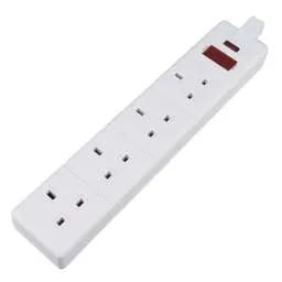 Extension Leads Permaplug 13A 4 Gang Trailing Socket White - Extension Leads Permaplug 13A 4 Gang Trailing Socket White