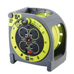 Extension Leads Masterplug 15m 13A 4 Socket Cable Reel - Extension Leads Masterplug 15m 13A 4 Socket Cable Reel