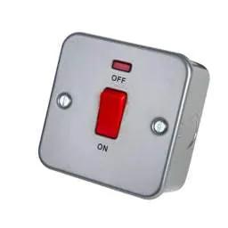 pvc back boxes BG 45A DP Switch with Neon Metal Clad - pvc back boxes BG 45A DP Switch with Neon Metal Clad