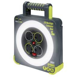Extension Leads Masterplug PRO XT 13A 5m 230V 5W LED Worklight Extension Reel - Extension Leads Masterplug PRO XT 13A 5m 230V 5W LED Worklight Extension Reel