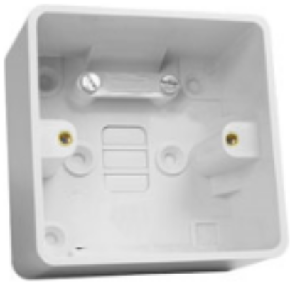 1-gang white surface round cornered electrical box 44mm for switches or sockets