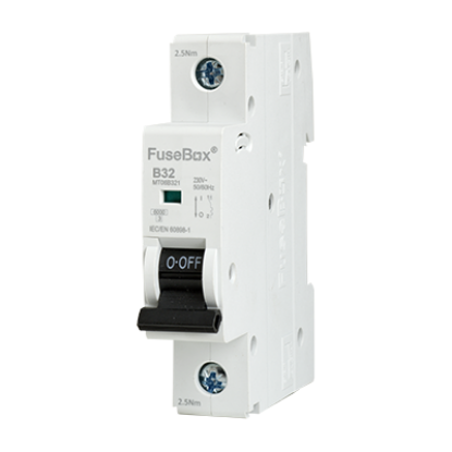 Single pole B-curve MCB 32A circuit breaker for electrical safety and wiring installation