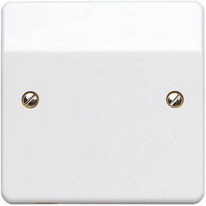 White 1-gang 20A flex outlet blank plate for UK electrical wiring installation