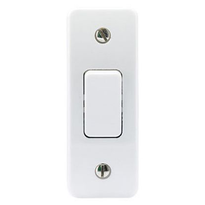 White single pole 1 gang 2 way architrave light switch, wall-mounted electrical accessory