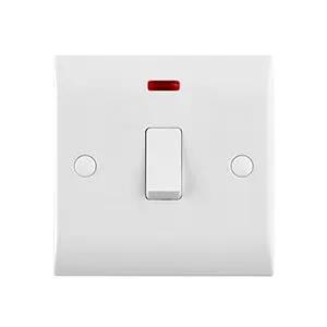 saxby cruved edge Curved Edge 20A 1G DP Switch With Neon - saxby cruved edge Curved Edge 20A 1G DP Switch With Neon