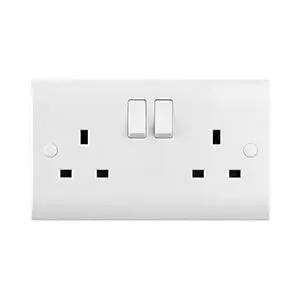 saxby cruved edge Curved Edge 13A 2G DP Switched Socket - saxby cruved edge Curved Edge 13A 2G DP Switched Socket