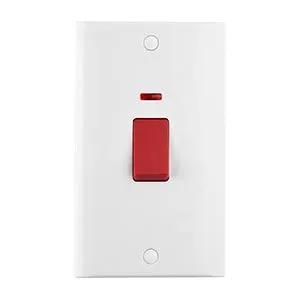 saxby cruved edge Curved Edge 45A Large Plate DP Switch with Neon - saxby cruved edge Curved Edge 45A Large Plate DP Switch with Neon