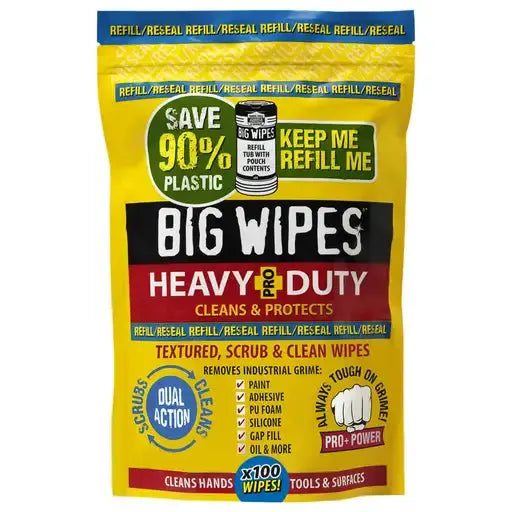 cleaning wipes Big Wipes Heavy-Duty Pro+ Wipes Refill Pouch of 100 - cleaning wipes Big Wipes Heavy-Duty Pro+ Wipes Refill Pouch of 100