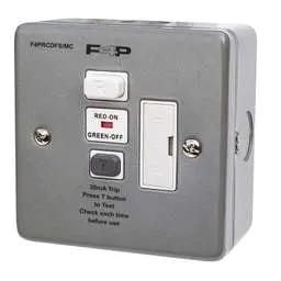 pvc back boxes F4P 13A Type A RCD Fused Spur Metal Clad - pvc back boxes F4P 13A Type A RCD Fused Spur Metal Clad
