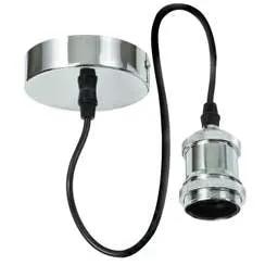 cieling rose Fusion ES/E27 Decorative Pendant Chrome - cieling rose Fusion ES/E27 Decorative Pendant Chrome