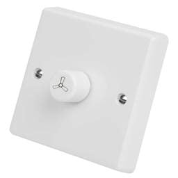 Varilight Varilight 250W 1 Way Rotary Fan Regulator White Knob - Varilight Varilight 250W 1 Way Rotary Fan Regulator White Knob