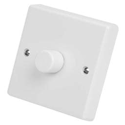 Varilight Varilight 1 Way 400W Rotary Dimmer complete with White Knob - Varilight Varilight 1 Way 400W Rotary Dimmer complete with White Knob