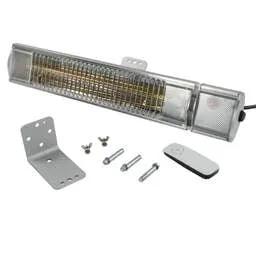 outdoor heating Levante 1.5kW Quartz Heater with Remote Silver - outdoor heating Levante 1.5kW Quartz Heater with Remote Silver